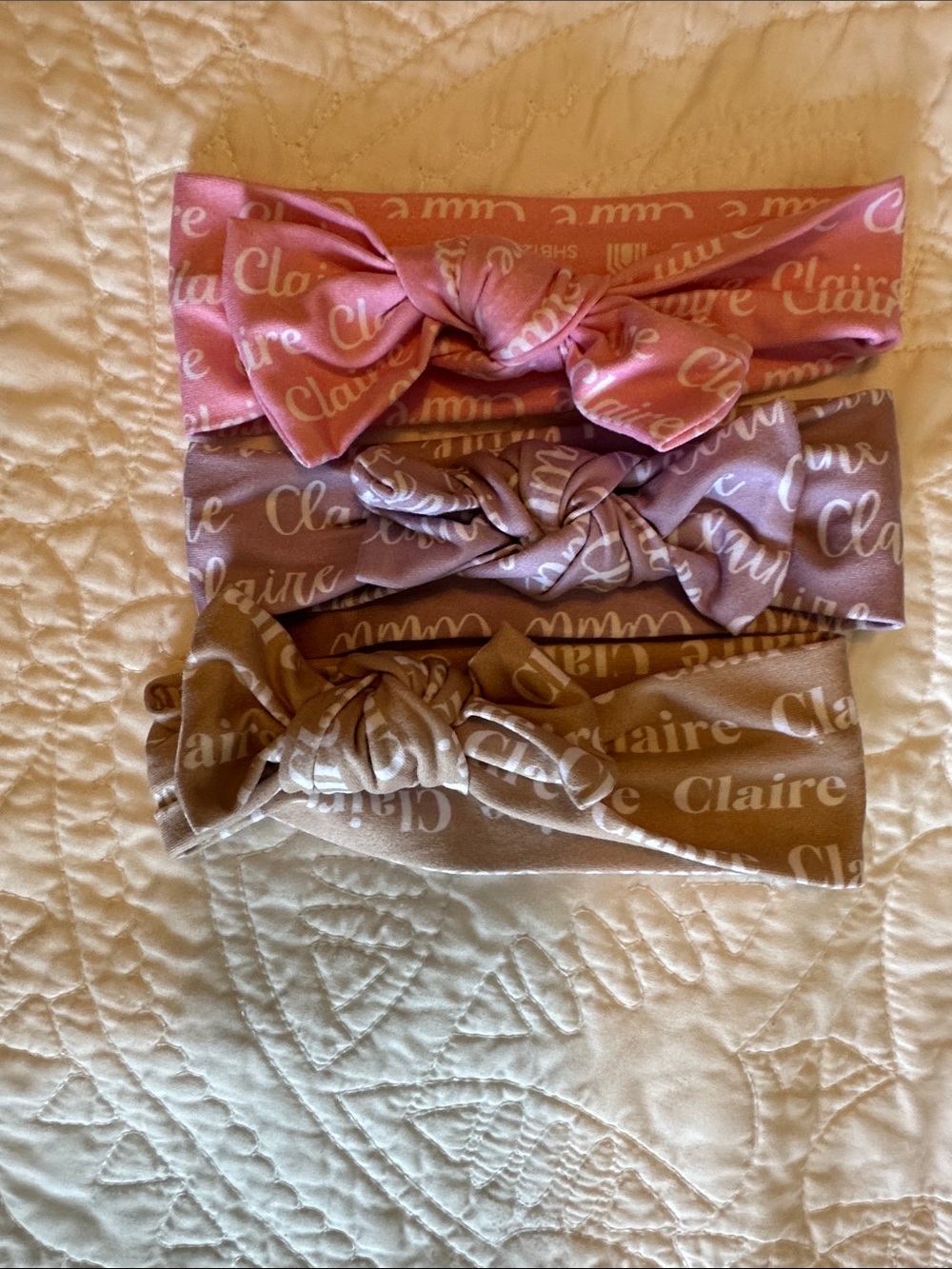 Pink, Mauve & Taupe Knotted Headband Set - CLAIRE